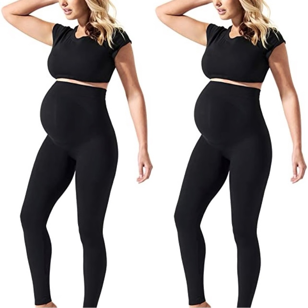 BLANQI Everyday Maternity Belly Support Leggings Black L Large